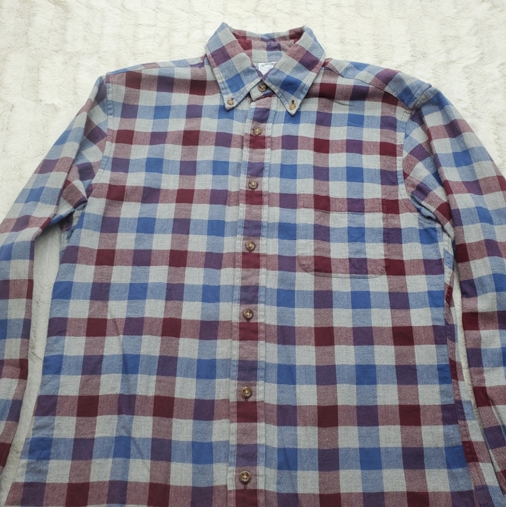 Brooks Brothers Men's Regent Button Down Shirt Winter Fall Thicker Cotton Small - Picture 2 of 10